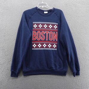 Where Im From Boston Sweatshirt‎ Mens Large Blue Red USA Made Graphic NWT